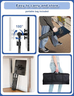 Projector Stand Tripod, Adjustable Height 26 to 56 Inch Laptop Tripod, Laptop Stand with Mouse Tray, Foldable Tripod for Projector with Carry Bag, Portable Podium Stand for Office, Home, Stage, DJ