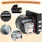 S97017063 Heater Motor Assembly Compatible with Broan Nutone 655, 655F, 655-A, 655-B, 655-C, 656, 656-A, 658, 659, 659-A Bathroom Exhaust Fan Motor Replacement for Nu-Tone Heater
