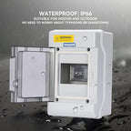 Mollom 4 Way Power Distribution Box with Bus Bars and Din Rail for Miniature Circuit Breaker MCB, Waterproof IP66.Padlock Available for Indoor and Outdoor Use