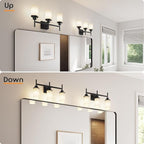 AONEON Vanity Lighting Fixtures Oil Rubbed Bronze 3-Light with White Frosted Glass Shade, Wall Sconces for Bathroom Cabinet Porch Kitchen T001ORB-L3