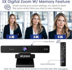 NexiGo Zoom Certified, N950P (Gen 2) 4K Zoomable Webcam, RF Remote, Sony_Starvis Sensor, 5X Digital Zoom, Pro Web Camera with Dual Stereo Mics