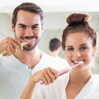7AM2M Rechargeable Sonic Electric Toothbrush 2 Pack, Soft Toothbrushes for Adults and Kids with 12 Brush Heads, IPX7 One Charge Use for 90 Days, 5 Modes with 2 Minutes Build in Smart Timer
