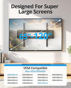 85 86 98 100 inch Heavy Duty Tilt TV Wall Mount Bracket for 65-120" Large TVS Up to 220LBS,Ultra Slim Tilting TV Mount, Max VESA 900×600mm, 16/18/24/32" Studs,Fit Most 65+ 75+ 120 TVs
