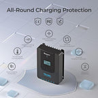 Renogy Solar Charge Controller Rover 20A 12V24V Auto DC Input MPPT Charge Controllers for Solar Panels Adjustable LCD for Gel Sealed Flooded Lithium Batteries