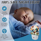 PODMemory Rooster Stained Glass Night Lights Plug into Wall for Room, Rooster Night Light LED for Bedroom