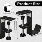 JAKO Headphone Stand - Aluminum Alloy Headphone Holder, Under Headset Stand for Desk Fit for PC Gaming Headset Hanger Hook Suitable for Office, Computer, Student Class Desk, Handmade Creator Table