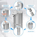 Automatic Liquid Soap Dispenser Bathroom Kitchen Dish Liquid Body Shampoo Shower Gel Hand Free Liquid Wall Mount Touchless Soap Dispenser 380ml Auto Liquid Dispenser Sylfu