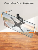 ELIVED TV Wall Mount for Most 26-60 Inch TVs, Swivel and Tilt Full Motion TV Mount with Single Stud Perfect Center Design, Wall Mount Bracket Max VESA 400x400mm, Corner Mount Holds up to 77 lbs.