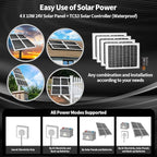 TOPENS DKC2000S Solar Sliding Gate Opener Chain Drive Automatic Gate Motor for Heavy Driveway Slide Gates Up to 4400 Pounds, Electric Gate Operator Battery Powered with Solar Panel Remote Control Kit