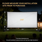 250 Inch Extra Large Projector Screen | Cinema-Grade Huge Movie Screen for Outdoor Use — Perfect for Backyard, Events, Church, School, Corporate by IOLIEO