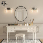 VONLUCE Bathroom Vanity Light, 2 Light Bathroom Light Fixture Over Mirror, Bathroom Wall Lamp with Clear Glass, Modern Brushed Nickel Vanity Lighting fixtures for Bathroom, Bedroom, Hallway