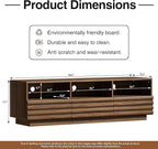 MAISONARIA Mid-Century Modern TV Stand for 50-60 inch TV, Entertainment Center with Storage & Drawers, Media Console Table for Living Room Bedroom, Walnut