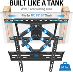 Mounting Dream TV Wall Mount for Most 32-65 Inch TV, Full Motion TV Mount with Dual Arms, Wall Mount Bracket with Swivel and Tilt, Fits 16", 18", 24" Studs, Max VESA 400x400mm, 99 LBS, MD2380-24K