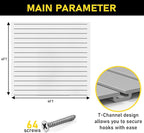 DLDIRECT 48" X 48" - Grey Slatwall Panel Garage Organizer: Heavy Duty Wall Mounted PVC Rack, Interlocking Slat Paneling for Garage Storage, Slotwall Board, Shelves System