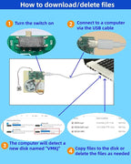 2pcs DIY Audio Recorder and Player kit,Record standalone or Download Music via USB Type-C,Compact Size, Includes PCB, Speaker, Battery, Buttons, for Personalized Greeting Cards, Music Boxes, and More