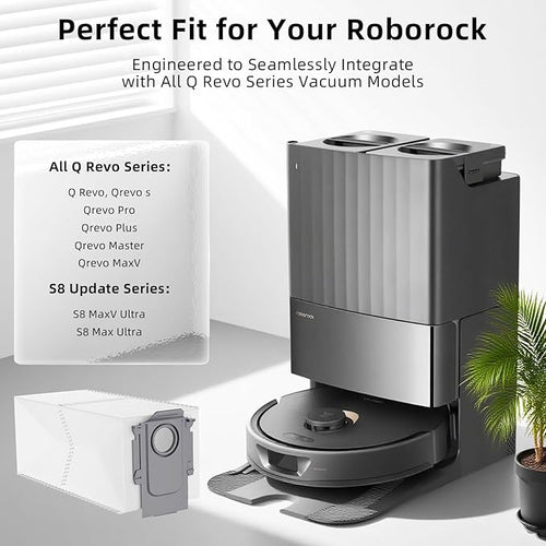 18 Pack Dust Bags for Roborock QRevo/Saros 10R/ S8 MaxV Ultra/Qrevo Pro/Qrevo S/Qrevo Master/QV 35A/Qrevo Curv/Qrevo Edge/Qrevo Slim/Qrevo Plus Vacuum Cleaner, Replacement Vacuum Bags, 3.5L Capacity