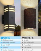 Zinola Motion Sensor Outdoor Lights, Modern Outdoor Wall Lights with E26 Base, Black Motion Detector Lights for Outside, Waterproof Sconce Exterior Lights for House Porch Front Door, Bulbs Included