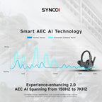 SYNCO XTALK XPro2 Wireless Intercom Headset System, 2.4 GHz 1640FT/500M Full Duplex for 2 Persons Communication with Noise Cancellation for Live Show Stage Performance Movie Shoot