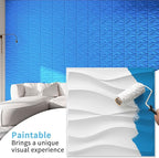 Art3d 100 Pack Decorative 3D Wall Panels, 97 Sq.Feet PVC Interior Wall Décor, 11.8"x11.8", White