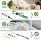 CozyNestMo Silicone Cable Ties Reusable, Elastic Wire Organizer Ties, for Charging Cables, Electrical Cords, Computer Wires, USB Data Cable Management, Cord Organizer (6 Colors, 3 Sizes)