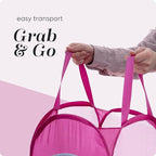 Handy Laundry Collapsible Mesh Pop Up Hamper with Wide Opening and Side Pocket - Breathable, Sturdy, Foldable, and Space-Saving Design for Clothes and Storage (Butterfly)