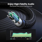 UGREEN Headphone Splitter for Computer 3.5mm Female to 2 Dual 3.5mm Male Braided Audio Splitter Cable Microphone Stereo Jack Earphones Port Cord Gaming Headset to PC Laptop Adapter Black