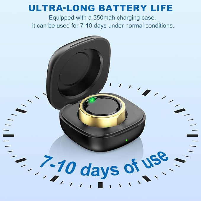 SEEKZERO Smart Ring for Women Men, Titanium Fitness Ring with Heart Rate, Stress & Sleep Monitoring,Step & Calorie Counter, 5ATM Waterproof for iPhone and Android,No Subscription Fee (Rose Gold, 12)