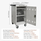 Aokleo Laptop Charging Cart,35 Devices Tablet Storage Carts for pad Up to 16.3" Screen Size, Classroom Computer Mobile Charging Station for Pads, Chromebooks,Laptops, Security Storage(31+4 Bay-White)