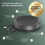 Jabra Speak2 75 (2025 Edition) Wireless Bluetooth Speakerphone - 4 Noise-Cancelling Mics, 65mm Speakers - New Linking Feature - USB-A Dongle - Certified for Zoom and Google Meet - Dark Grey