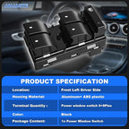 JALIAMTE 20945129 Master Power Window Switch Driver Side, Window Control Switch Button Compatible with Chevrolet HHR Traverse Silverado GMC Yukon Sierra Buick Enclave Replaces# 25789692 25951963