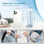 JNGOODS Mini Cordless Portable Water Flosser Oral Irrigator Water Teeth Cleaner Pick, Telescopic Water Tank, 4 Modes & IPX7 Waterproof, Home & Travel Water Flossers for Teeth, Braces Bridges Care.