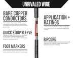 Voltive 16/2 Speaker Wire, in-Wall CL3 & Direct Burial, Black, 500ft - 16AWG, 2 Conductors, Stranded Oxygen-Free Copper, UL Listed - V-1210-5