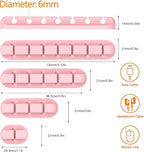 Cord Holder Cable Organizer Clips – Self Adhesive Cord Organizer for Desk, Car, Nightstands, Office, Pink Silicone Cord Keeper Cable Clips Wire Holders for Charger Cords (7-5-3-1-1 Slots)