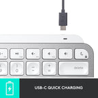 Logitech MX Keys Mini for Mac Minimalist Wireless Keyboard, Compact, Bluetooth, Backlit Keys, USB-C, Tactile Typing, Compatible with MacBook Pro,MacBook Air,iMac,iPad - Pale Grey