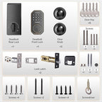 VCHOO Keyless Entry Door Lock Set WiFi Smart App Control Door Lock for Front Door Keypad Deadbolt with 2 Knobs Auto Lock One Time Codes Easy Install, Bronze