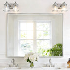 40x48inch Silver Bathroom Mirror, Silver Rectangle Mirror with Frame, Large Rectangular Wall Mirrors for Bathroom, Living Room, Hair Salon, Big Farmhouse Mirror Hang Horizontal/Vertical