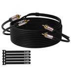 RCA Cable 150FT, 2RCA Male to 2RCA Male Stereo Audio Cable,【Oxygen-Free Copper, Hi-Fi Sound, Double Shielded】2 RCA Car Audio Subwoofer Cord for Home Theater, HDTV, Amplifier, Hi-Fi System, Speaker