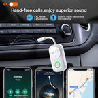 PinPure Bluetooth 5.4 Transmitter Receiver for 2 AirPods/Headphones, 2-in-1 Wireless Adapter with Microphone, Audio Adapter with 3.5mm Audio Jack, Suitable for Airplane, Car, TV, PC, Home Stereo