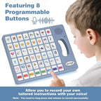 Joyreal AAC Device for Autism, Non Verbal Communication Tools for Speech Therapy & Stroke Rehab. Communication Tablet, Autism Talking Aids with 8 Programmable Buttons & Adjustable Volume (Gray-Blue)