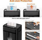 Bonsaii 12 Sheet Paper Shredder for Home Office, Heavy Duty Cross Cut Shredder with 5.5 Gal Pullout Bin, Home Shredder for CDs/Credit Card/Document/Mail, P-4 Security Level