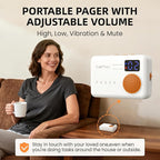 CallToU Wireless Caregiver Pager with Call Button for Elderly at Home, Portable Nurse Alert System with Vibration/for Patients and Disabled, 500ft Ranger (2 Call Buttons + 2 Receivers)