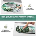Gaming Mouse Pad, Large Desk Mat, Cute Desk Pad Protector, 4in1 XXL Mousepad + Keyboard Wrist Rest+Mouse Wrist Rest+Coaster Set with Ergonomic Desk Pad for Home Office PC Computer, Green Marble