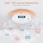6 Packs, 2 in 1,Smoke Carbon Monoxide Detector,Carbon Monoxide Detectors/Smoke Alarm,85 dB Alarm,Large Screen Readout,Test Button,Battery Operated, Work State LED Flash,Easy Install