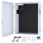 Akwscyby Outdoor Electrical Box, Waterproof Electrical Junction Box IP65 ABS Plastic Enclosure with Fan & Thermostat, Mounting Plate and Hinged Lid (15.7" H x 11" L x 5.9" W)