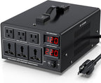 8000W Voltage Converter Transformer(110V to 220V or 220V to 110V) Step Up/Down Converter 110/120 Volt - 220/240 Volt w/US Power Cord,Circuit Breaker Protection, LCD Screen Display