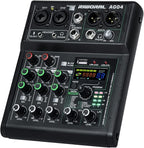 4 Channel Audio Mixer With Effects 88 Dsp Mixer Mixing Board Usb Interface Bluetooth Music Player + 48v Line Phantom Power Audio Mixer To Pc/Phone For Karaoke Record Livestream