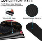 Britimes Pink Black Gold Marble Keyboard Mouse Pad Set 4in1 Large Mousepad+Keyboard Wrist Rest+Mouse Wrist Rest+Coaster Ergonomic Design for Home Office Computer 35.4x15.7 inches