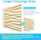 STICKGOO Wave Wall Panels for Interior Wall Decor, Light Oak 3D Wall Panels Accent Wall, Paintable 3D Wall Decor Covering Panels for Living Room Bedroom, Pack of 12 Tiles