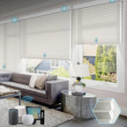 SmartWings Motorized Cellular Shades, Honeycomb Blinds Compatible with Zigbee/Alexa/Z-Wave/Homekit, Wireless Remote Control for Smart Home and Office in Customized Size,70% Blackout White Grey