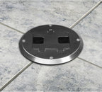RACO 6239SS Floor Kit with Recessed Duplex 15A TR Device and Adjustable Steel Box, 1-Gang, Stainless Steel